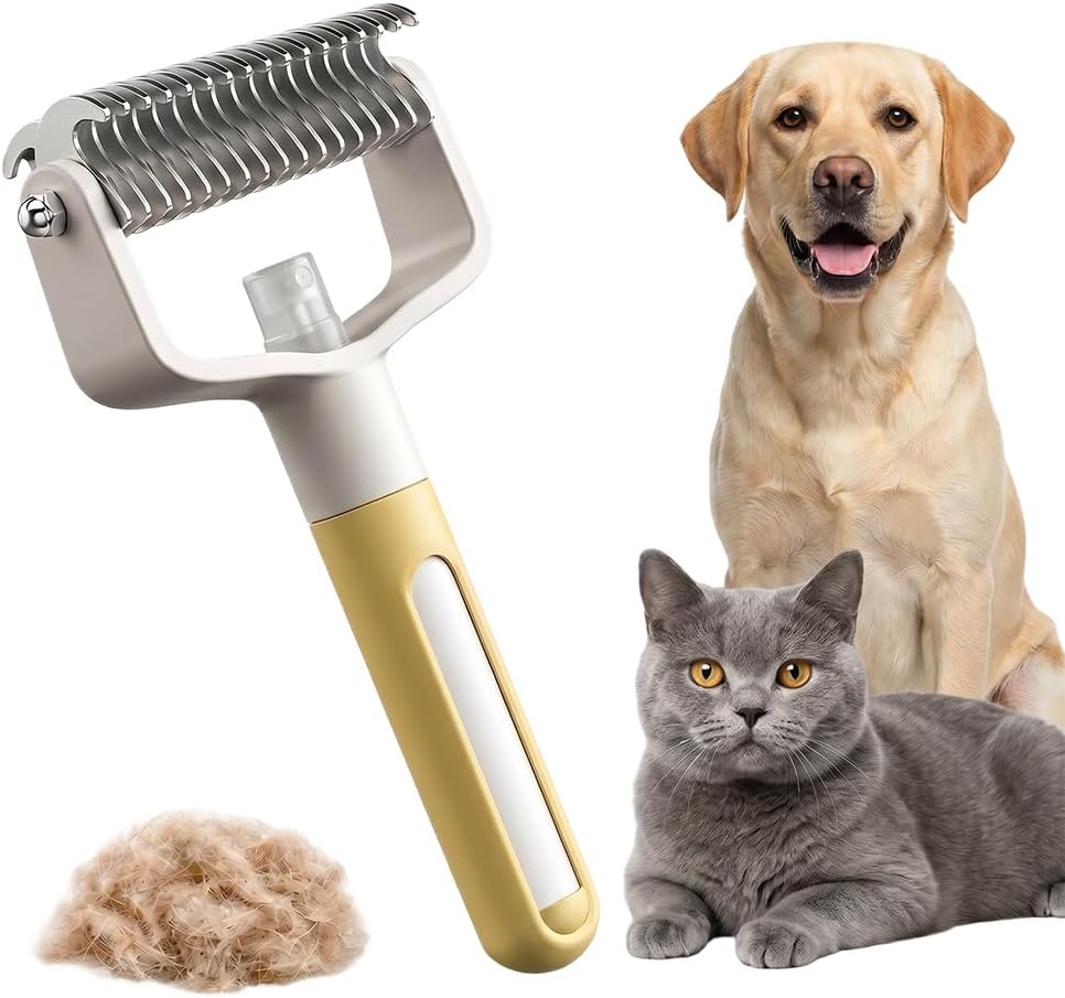 Pet Grooming Tool with Spray, 2026 New Dual-Sided Dematting Comb for Dogs and Cats, Undercoat Rake Pet Brush for Long Hair, Deshedding Dog Brush for Shedding (Blue) - Image 10