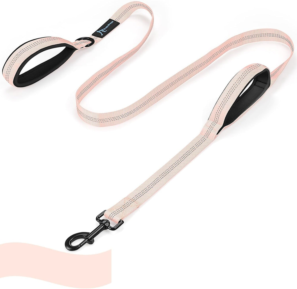 Dog Leash for Small to Medium Dogs 6 ft x 0.6" with 3 Reflective Stitching and 2 Traffic Padded Handles Dog Lead/Rope, Pet Leash for Running Walking Training (Pink 1 Pack - 6 ft x 0.6 in) - Image 12