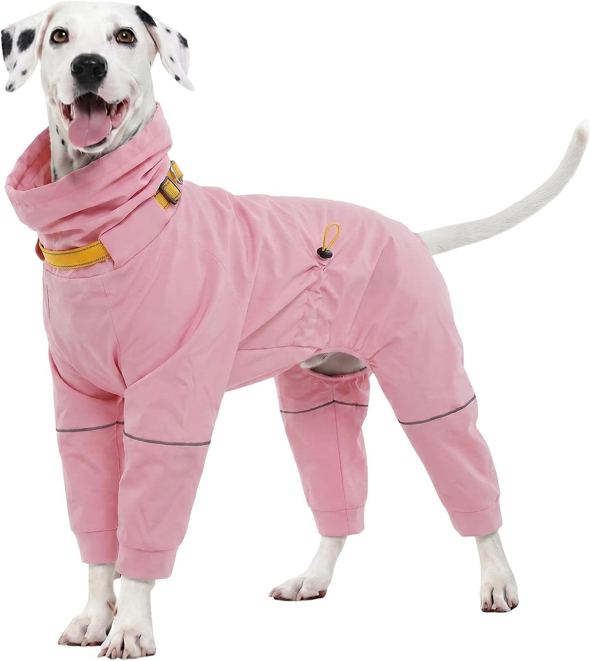 Kouser Waterproof Dog Raincoat with Reflective Stripes, Adjustable Dog Rain Jacket with Leash D-Ring, Lightweight Full-Body Coverage Hooded Poncho Rain Coat for Small Medium Large Dogs, Pink XL - Image 12