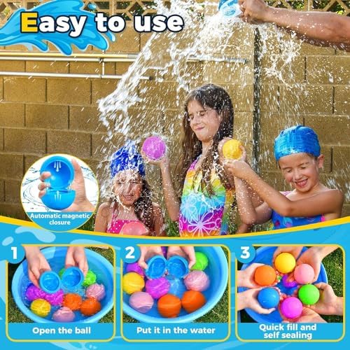 Soft food grade silicone water splash bombs opening automatically upon impact