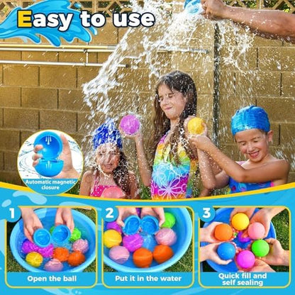 Soft food grade silicone water splash bombs opening automatically upon impact
