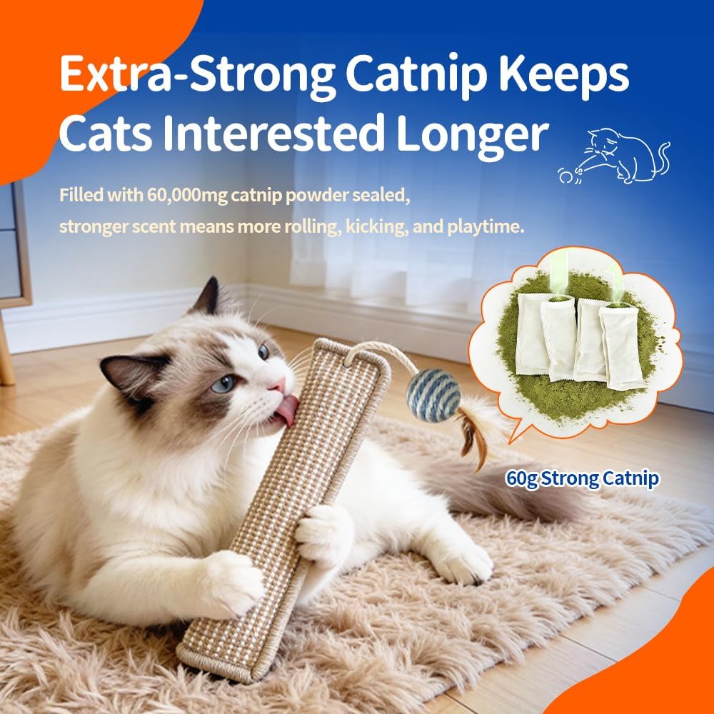 Washable sisal cover detail of catnip kicker toy