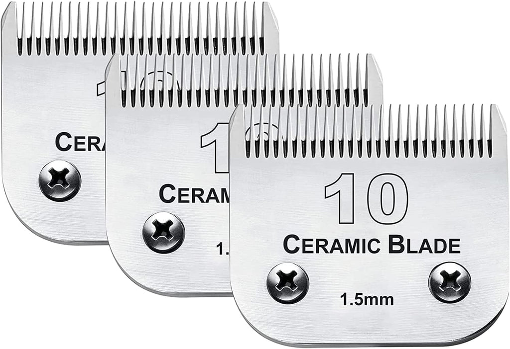 3 Pack 10 Blade Dog Grooming Blades Compatible with Andis Clippers/Oster A5/Wahl KM,Detachable Stainless Steel Blade,Size-10, 1/16-Inch Cut Length - Image 9