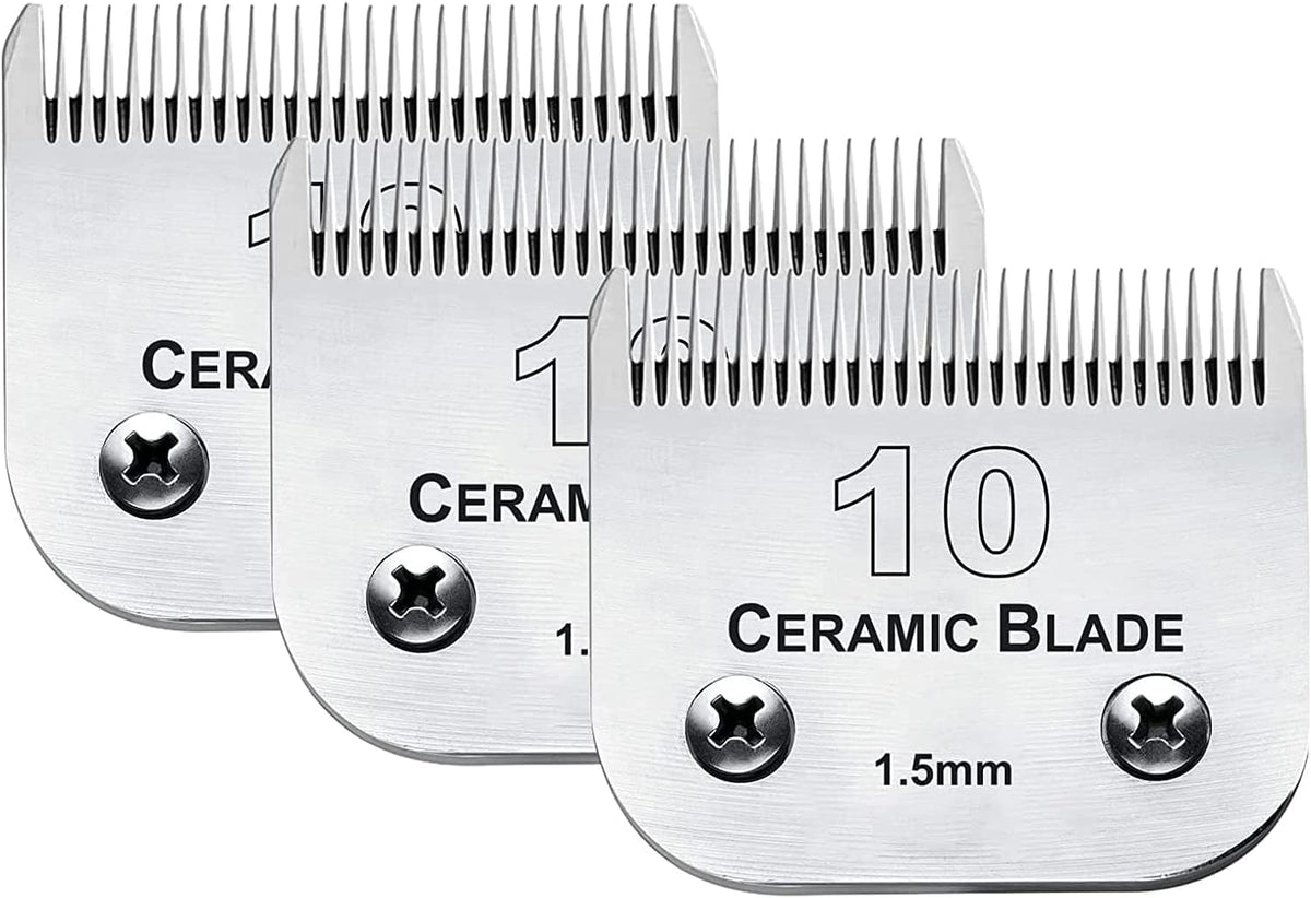 3 Pack 10 Blade Dog Grooming Blades Compatible with Andis Clippers/Oster A5/Wahl KM,Detachable Stainless Steel Blade,Size-10, 1/16-Inch Cut Length - Image 9