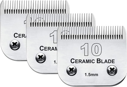 3 Pack 10 Blade Dog Grooming Blades Compatible with Andis Clippers/Oster A5/Wahl KM,Detachable Stainless Steel Blade,Size-10, 1/16-Inch Cut Length - Image 9