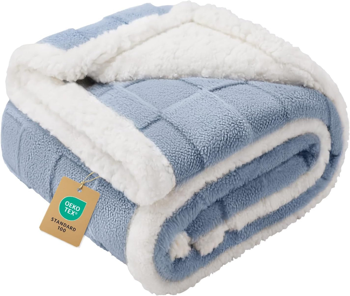Luciphia Waterproof Dog Blanket, Leakproof Large Pet Blanket for Couch Sofa Bed Furniture Cover Protector, Washable Soft Sherpa Fleece with 3D Jacquard, Cozy Calming Reversible,Sage Green, 85"x57" - Image 12