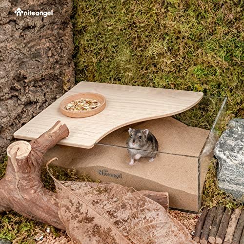 Niteangel Animal Sand-Bath Box: - Acrylic Critter's Sand Bath Shower Room & Digging Sand Container for Hamsters Mice Lemming Gerbils or Other Small Pets (Rectangle, Burlywood) - Image 3