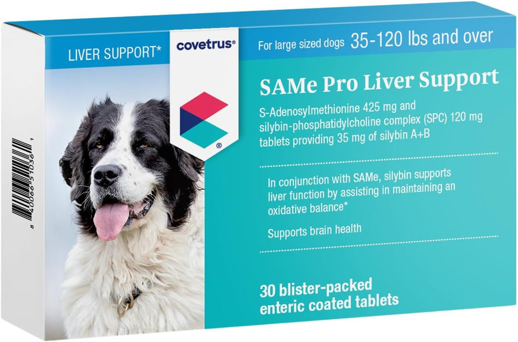 Instructions label on Covetrus Same Pro pet liver supplement