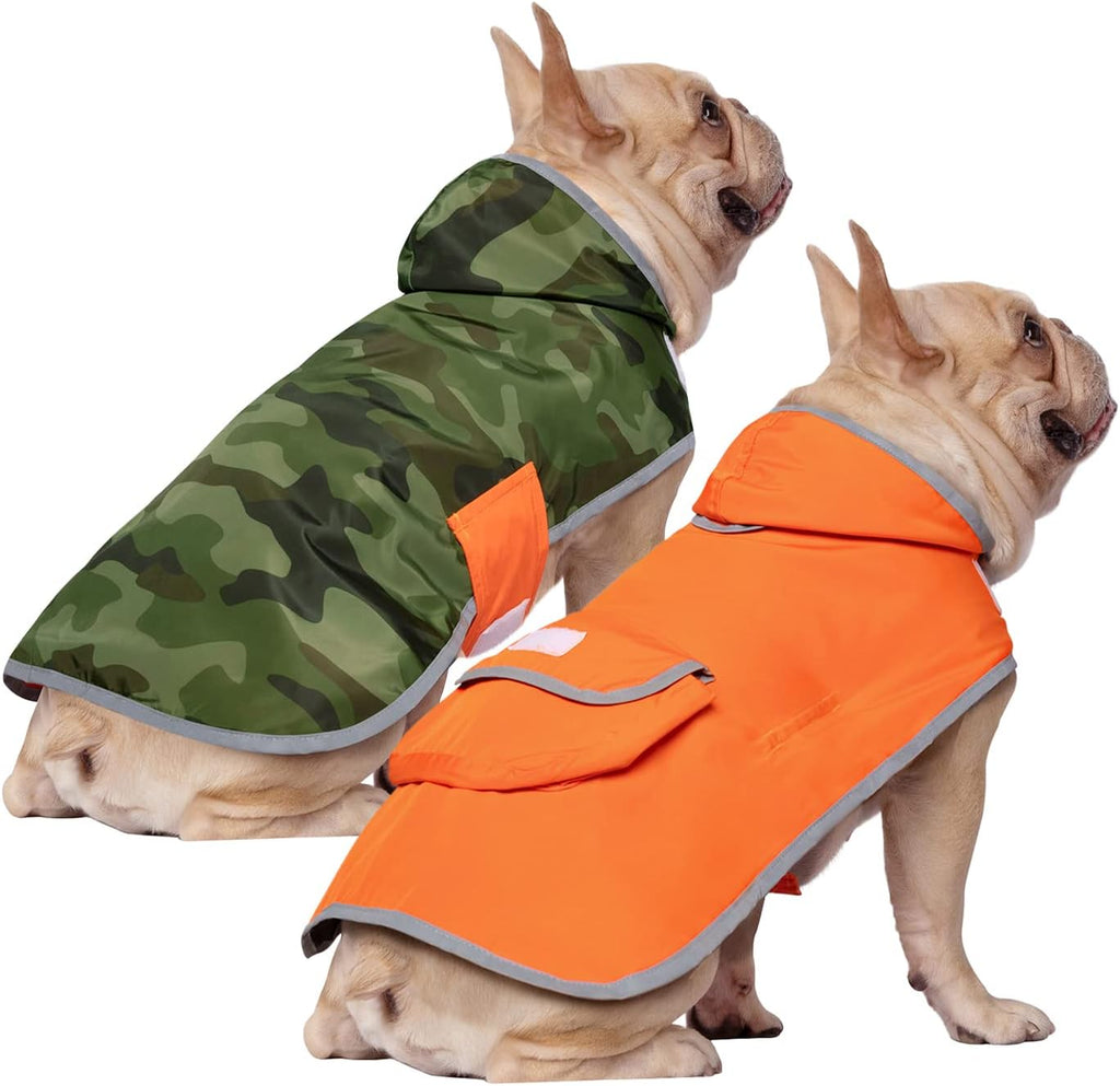 HDE Reversible Hooded Dog Raincoat Slicker Poncho for Small Medium Large Dogs - Ducks Yellow - L - Polyester - Image 9