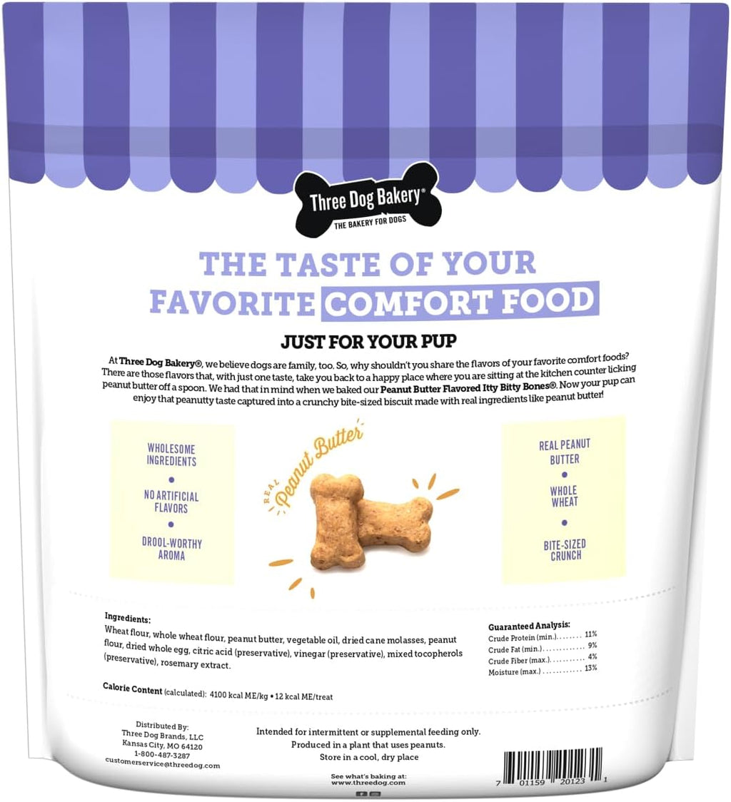 Three Dog Bakery miniature crunchy dog training rewards close up.