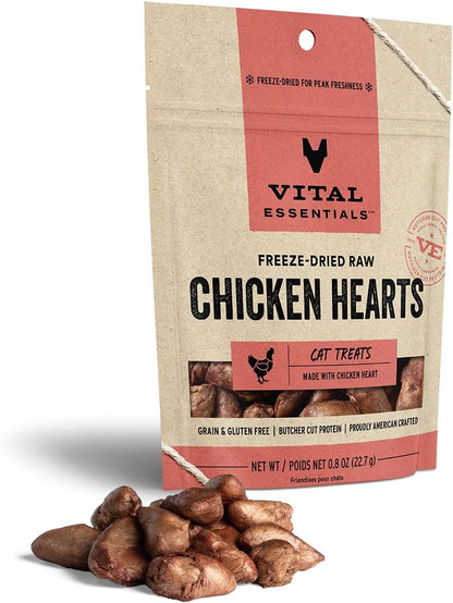 Vital Essentials Freeze Dried Raw Chicken Hearts Cat Treats | Single Ingredient | Premium Quality | Grain Free, Healthy Treats for Cats, 0.8 oz Bag - Image 9