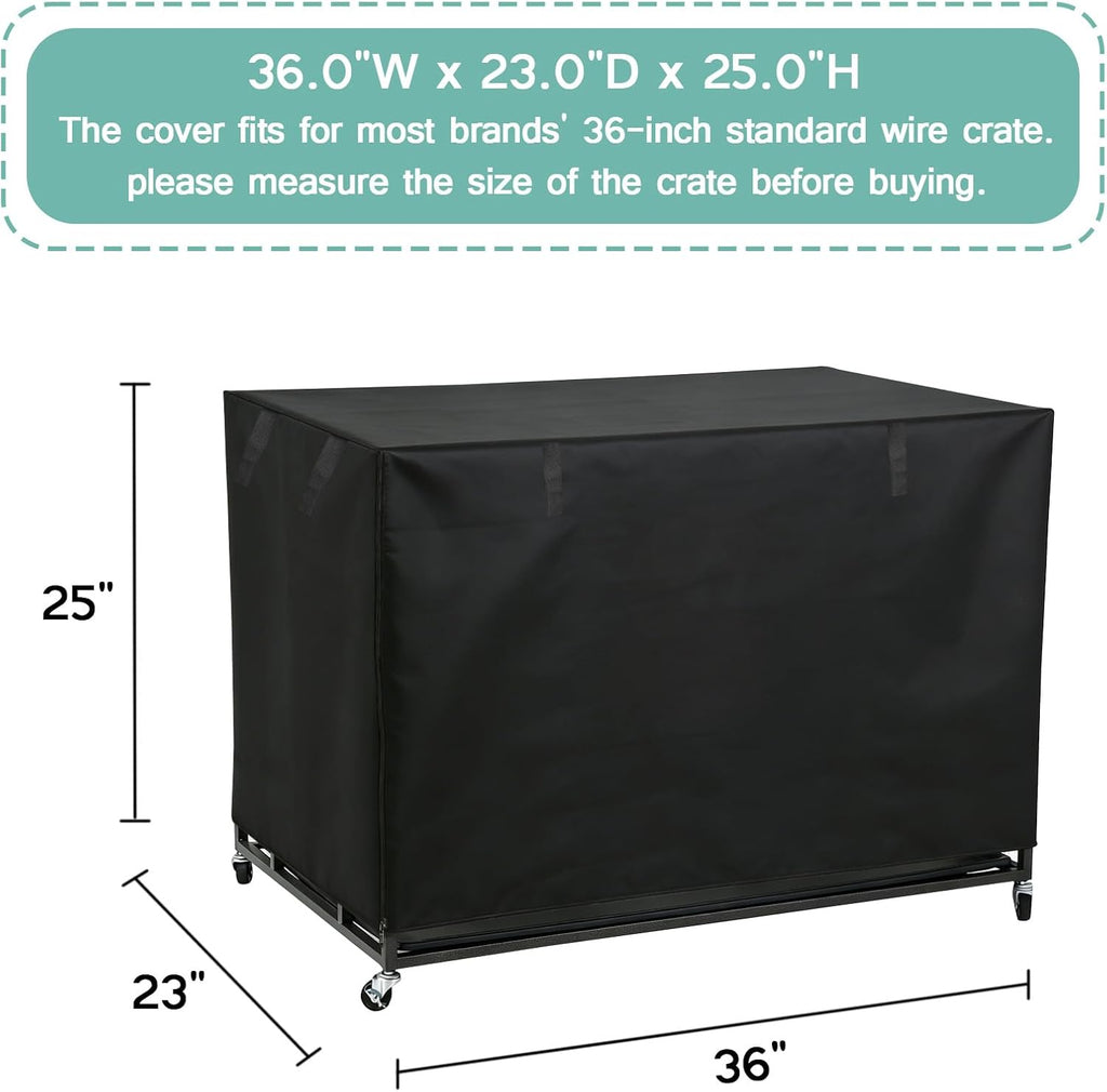 Luv4babe 36 inch dog cage cover with rolled up mesh windows for ventilation