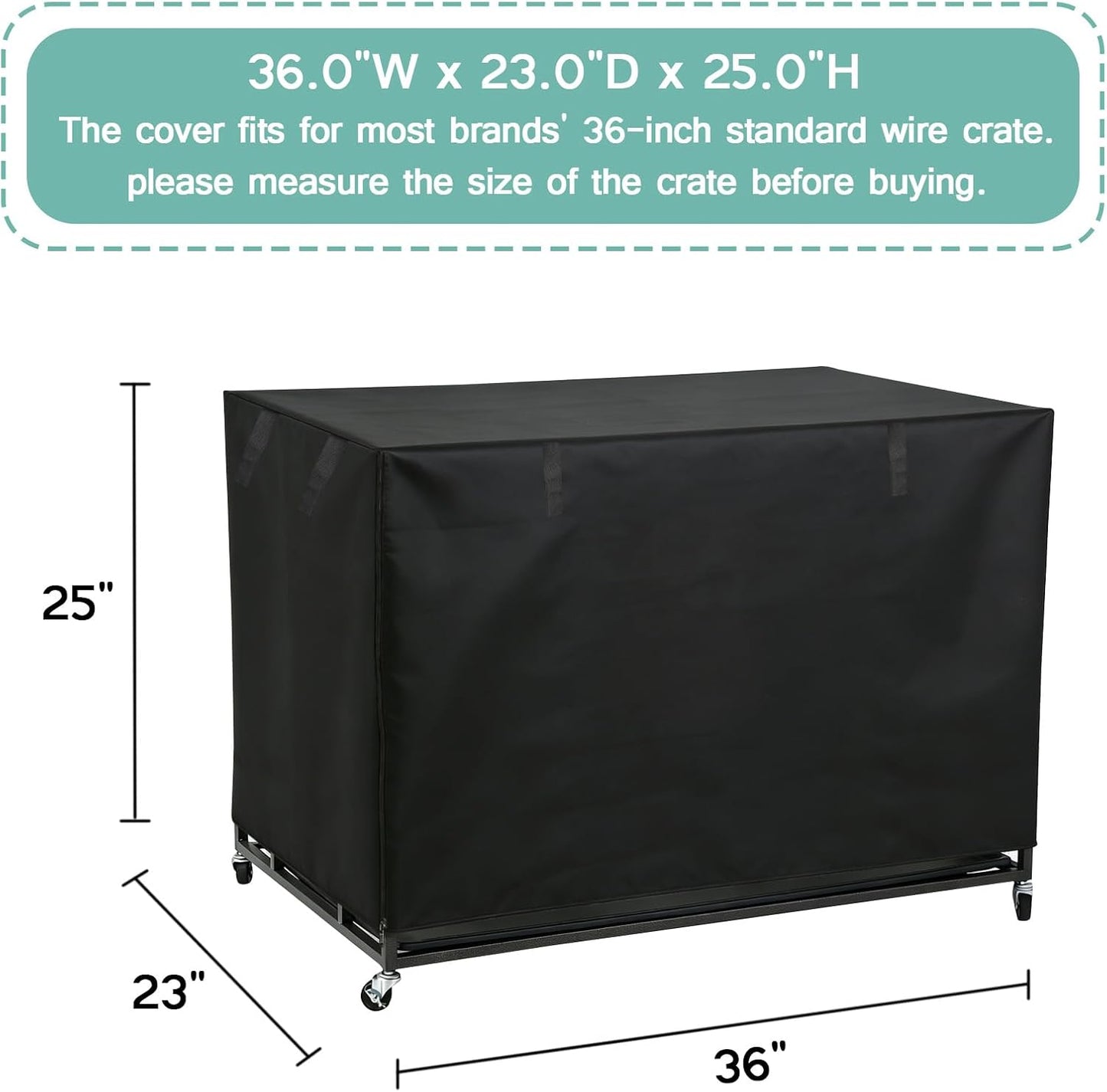 Luv4babe 36 inch dog cage cover with rolled up mesh windows for ventilation