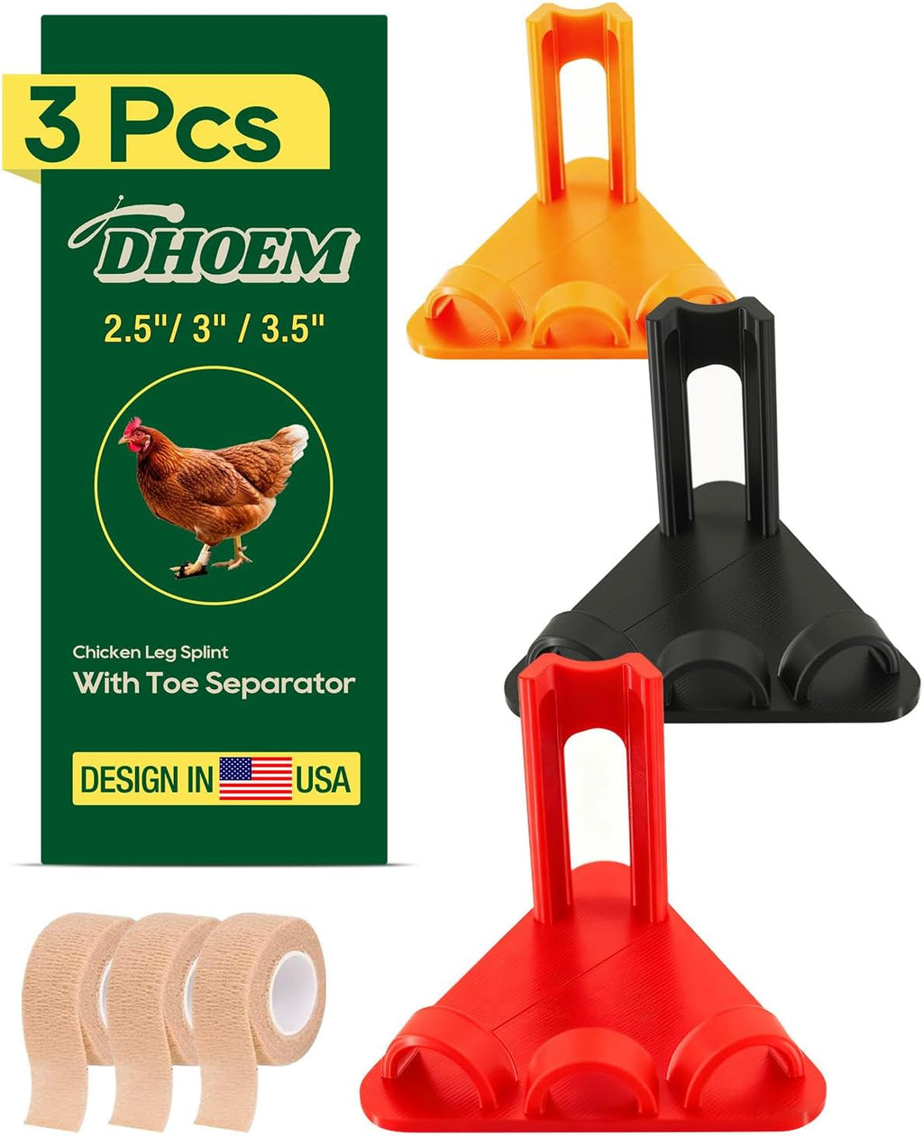 6Pcs Chicken Leg Splints, 3 Sizes (S/M/L) Adjustable Splint for Bumblefoot Treatment, Broken Feet, Splay Leg, Curled Toes, Osteoarthritis in Hens, All Growth Stages Covered (6pcs Multicolor) - Image 9