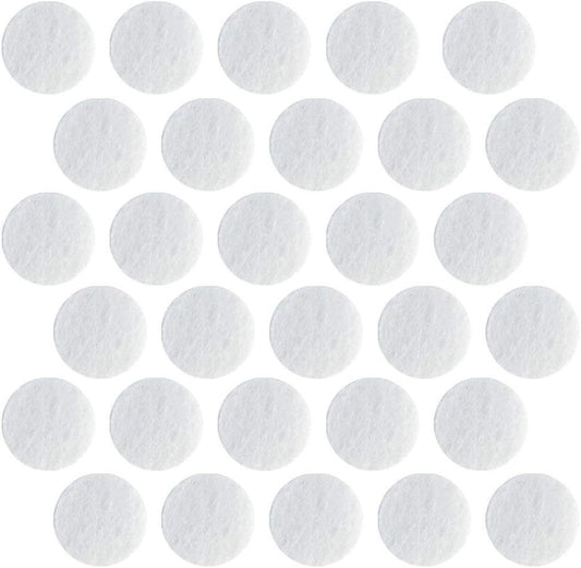 Nydotd microdermabrasion cotton filters 10mm front view showing the pack of one hundred white replacement sponges.