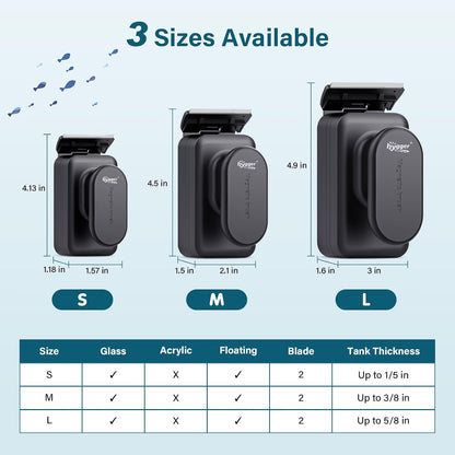 Hygger floating aquarium brush package content including the plastic blade option for delicate cleaning.