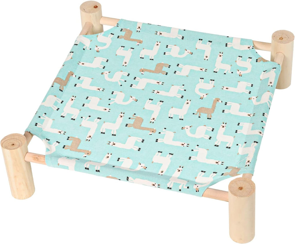 Patas Lague Cat and Dog Hammock Bed for Small Dogs, Brethable Wooden Cat Pet Rabbit Elevated Cooling Outdoor Bed Cots Furniture for Summer Monstera Leaf - Image 15
