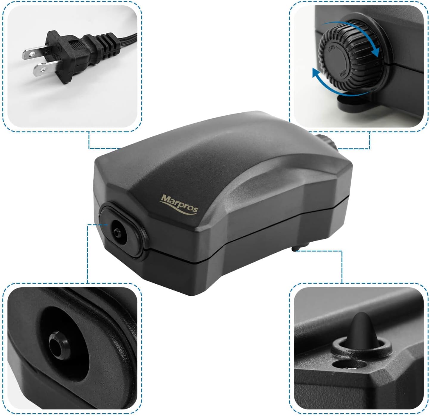 Marpros air pump kit components including check valve and accessories