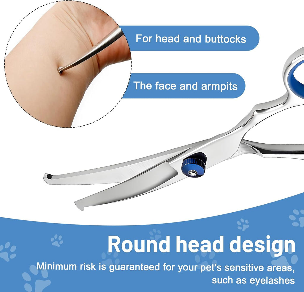 Erioscar pet shears with integrated noise reduction pad for quiet dog grooming sessions