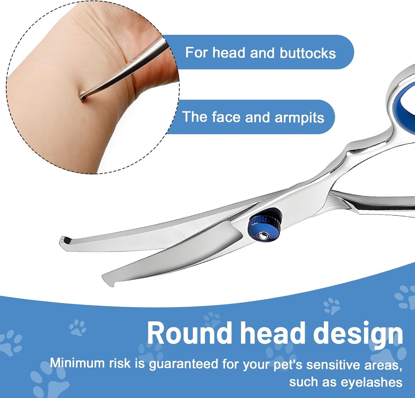 Erioscar pet shears with integrated noise reduction pad for quiet dog grooming sessions