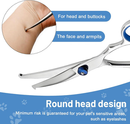 Erioscar pet shears with integrated noise reduction pad for quiet dog grooming sessions