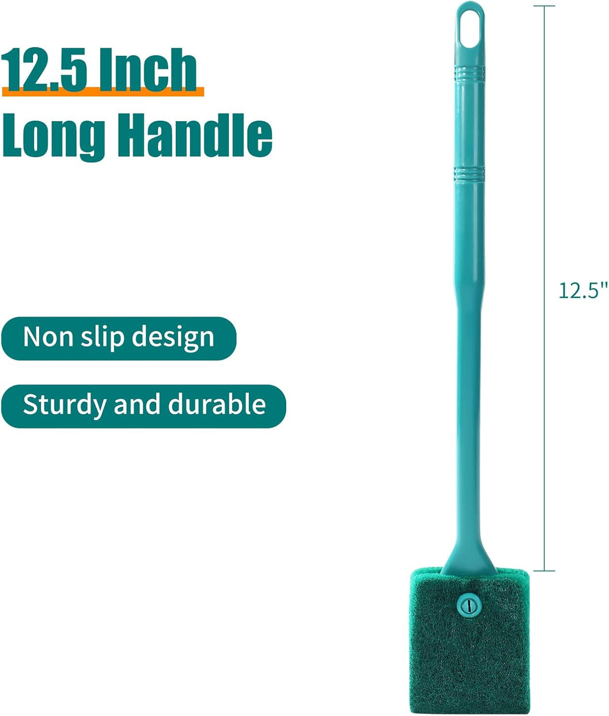Aquaneat algae scraper cleaner with long handle showcasing the non slip ergonomic grip.
