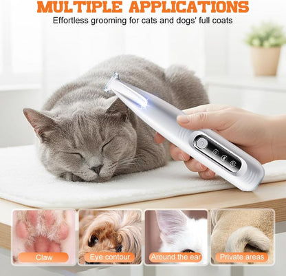 Leryveo low noise rechargeable dog shaver with USB charging cable and cleaning brush
