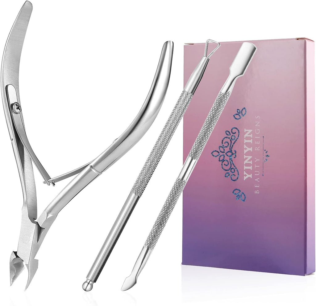 Yinyin professional stainless steel cuticle trimmer set front view