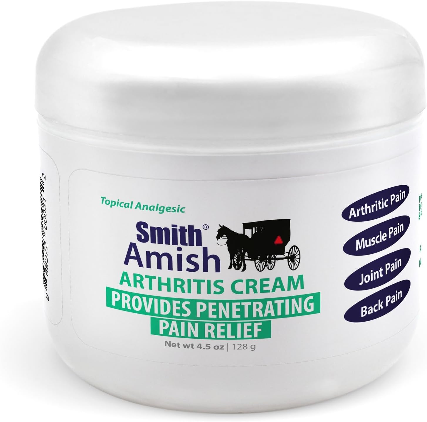 Smith Amish Arthritis Cream front view jar for joint pain relief