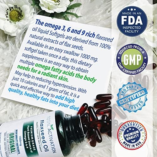 Authentic USA imported cold-pressed flaxseed oil supplement for radiant skin and hair hydration