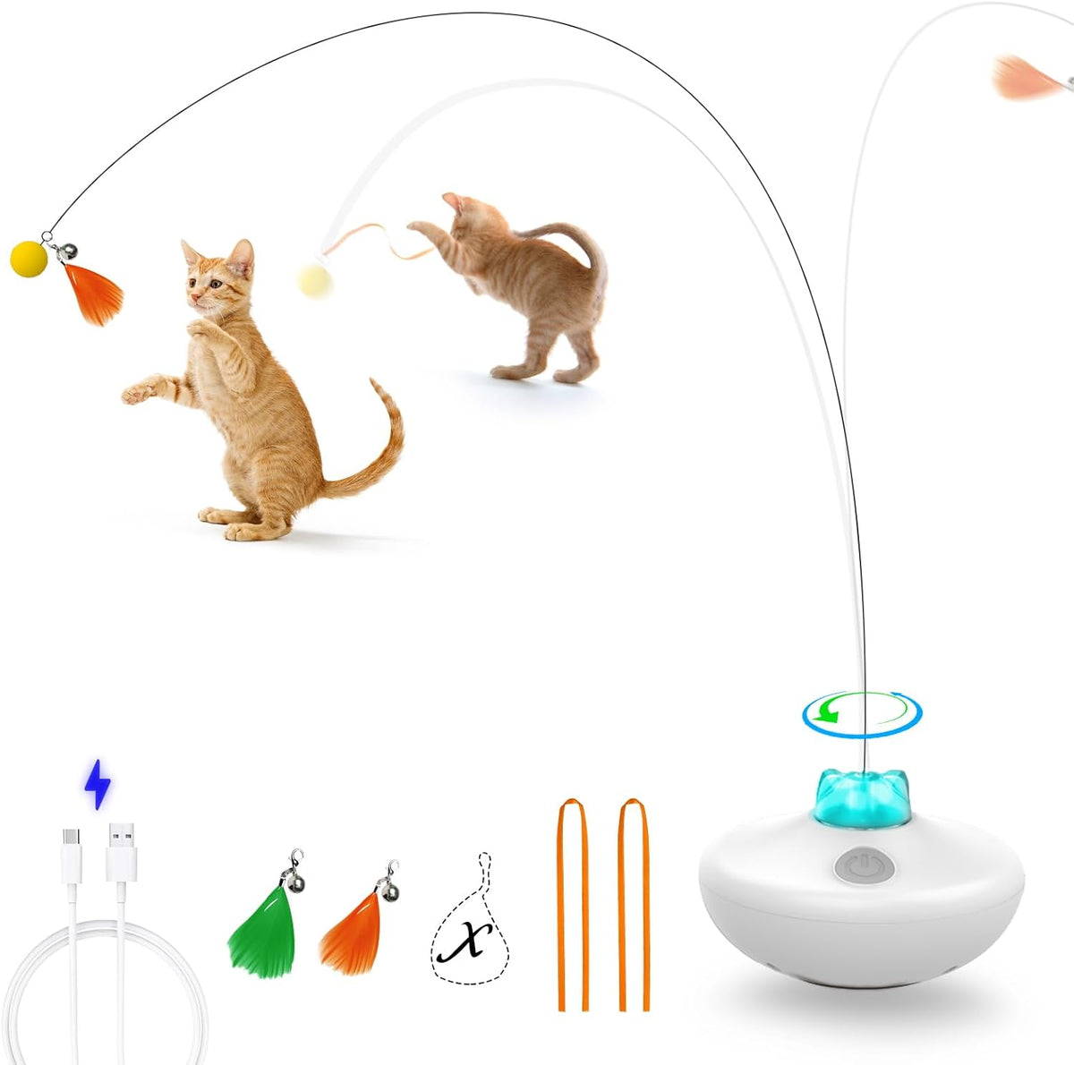 Oxawo Interactive Cat Exercise Tumbler toy front view on wooden floor
