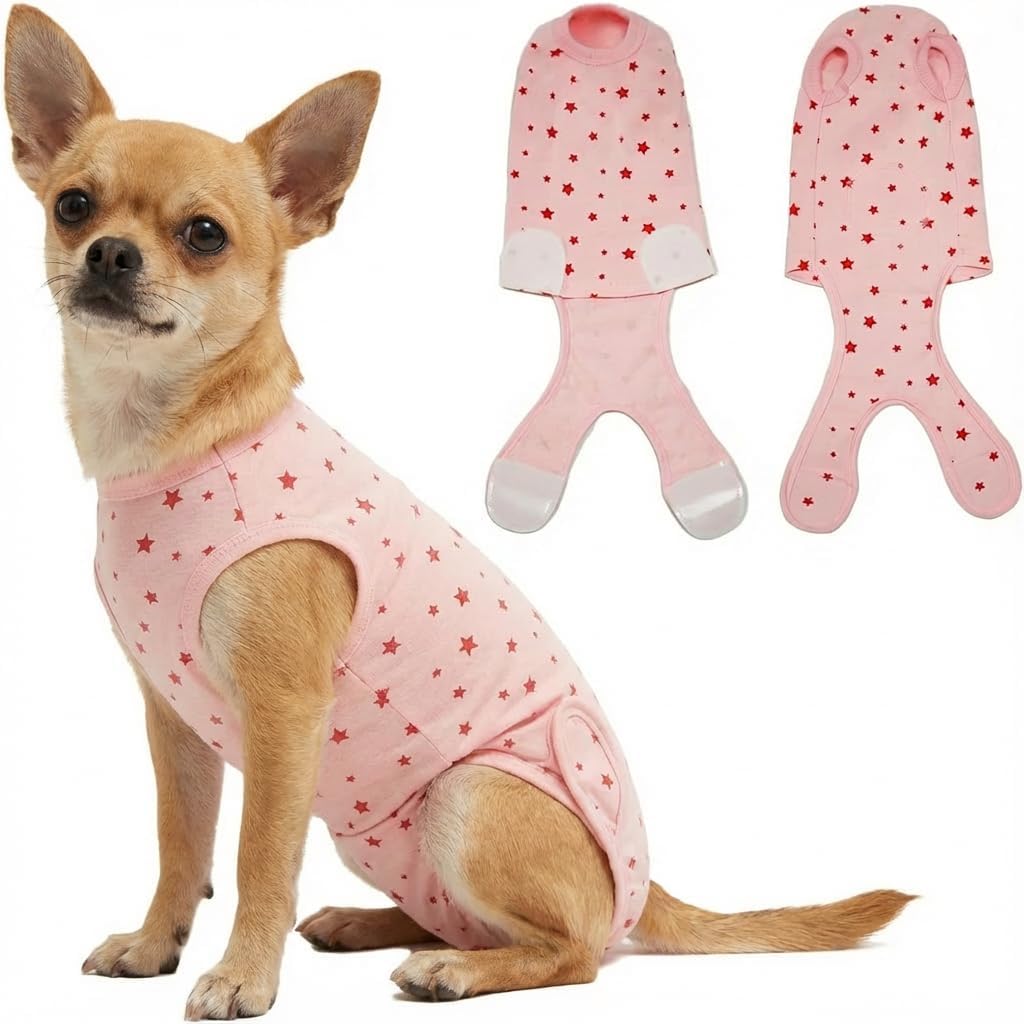 Recovery Suit for Small Dogs,Female and Male Spay Neuter Onesie,Anti-Licking Abdominal Wound Protection,Suitical Recovery Suit for Puppy, Cone Alternative(Flowers-XXS) - Image 12