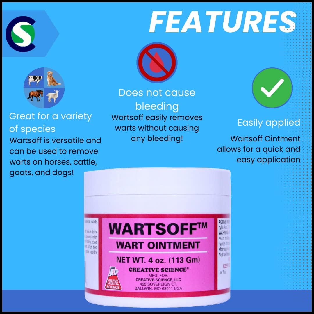 Creative Science Wartsoff veterinary ointment close up shot