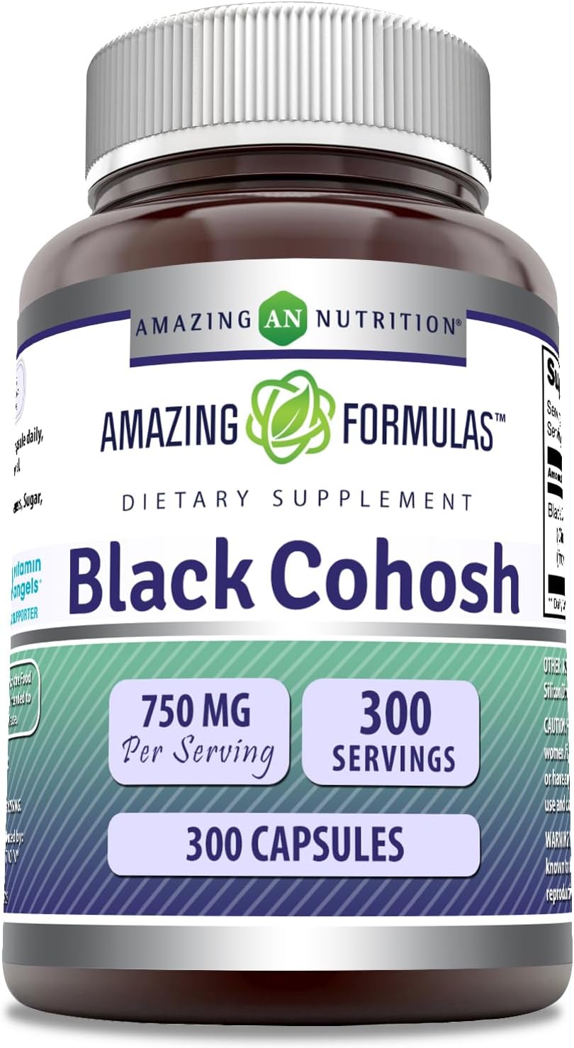 Amazing Formulas Black Cohosh Supplement | 750 Mg per Serving | 300 Capsules | Non-GMO | Gluten-Free | Made in USA - Image 1