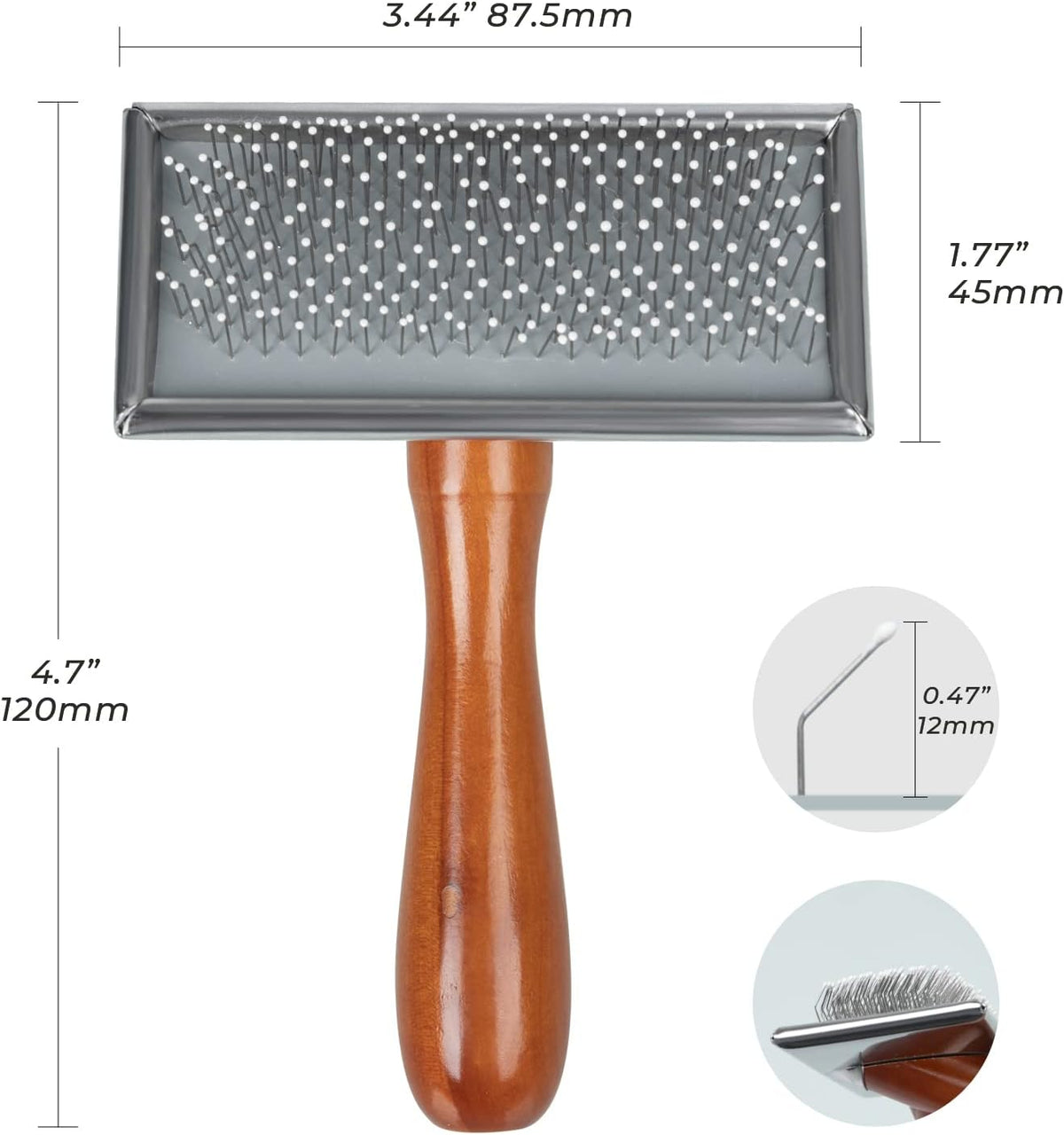 MAEXUS stainless steel fine-tooth cat comb alongside the slicker brush for detangling sensitive areas.