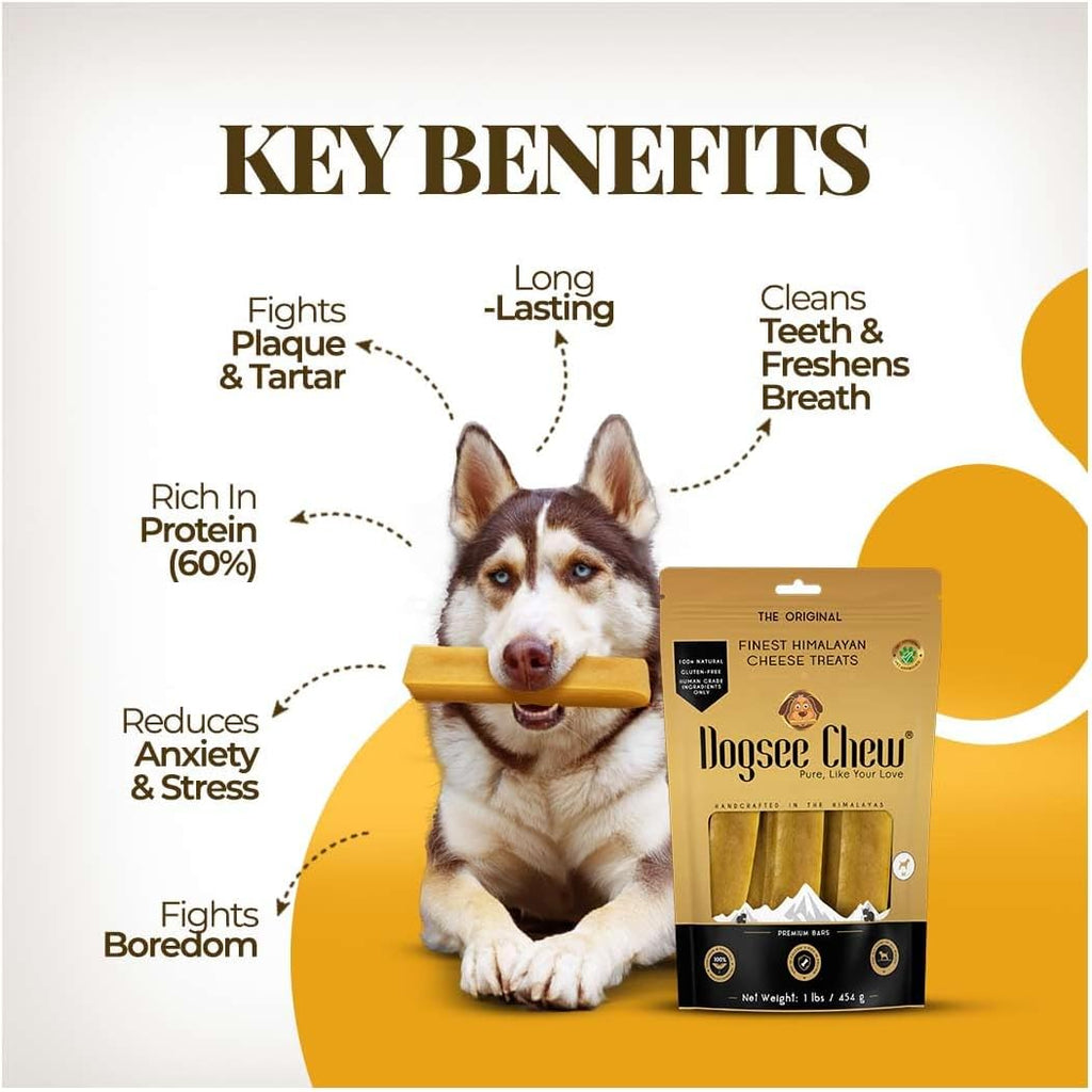 Dogsee safe digestible dog treats next to a microwaved puffed cheese nub example