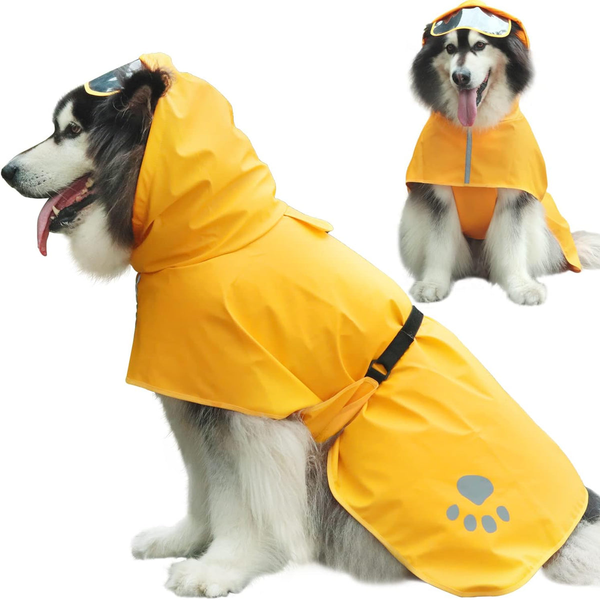 Dog Raincoat Hooded Slicker Poncho - Reflective Lightweight Pet Rain Jacket Coat,Dog Waterproof Raincoat with Adjustable Belly Strap for Small,Medium, Large Dogs - Image 10
