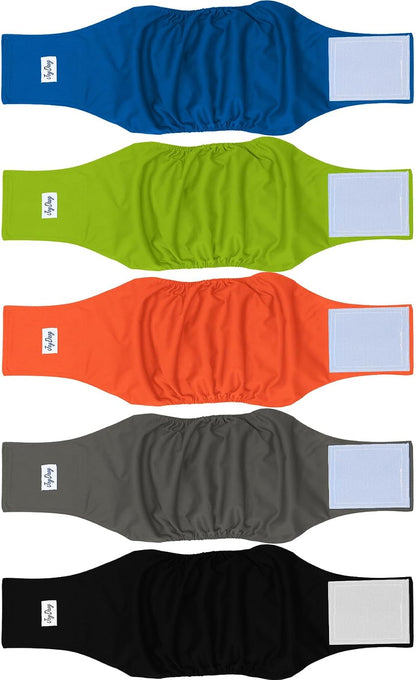 JoyDaog Reusable Dog Belly Bands for Male Dogs Diapers,5 Pack Premium Washable Dog Diapers Male Puppy Nappies Wrap,M - Image 11