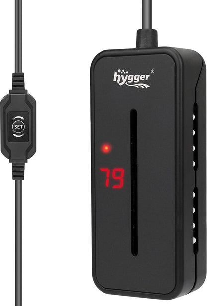 Hygger 100W submersible heater with indicator light on
