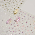 Namrec 5D embossed star nail stickers front view showing 3 sheets set