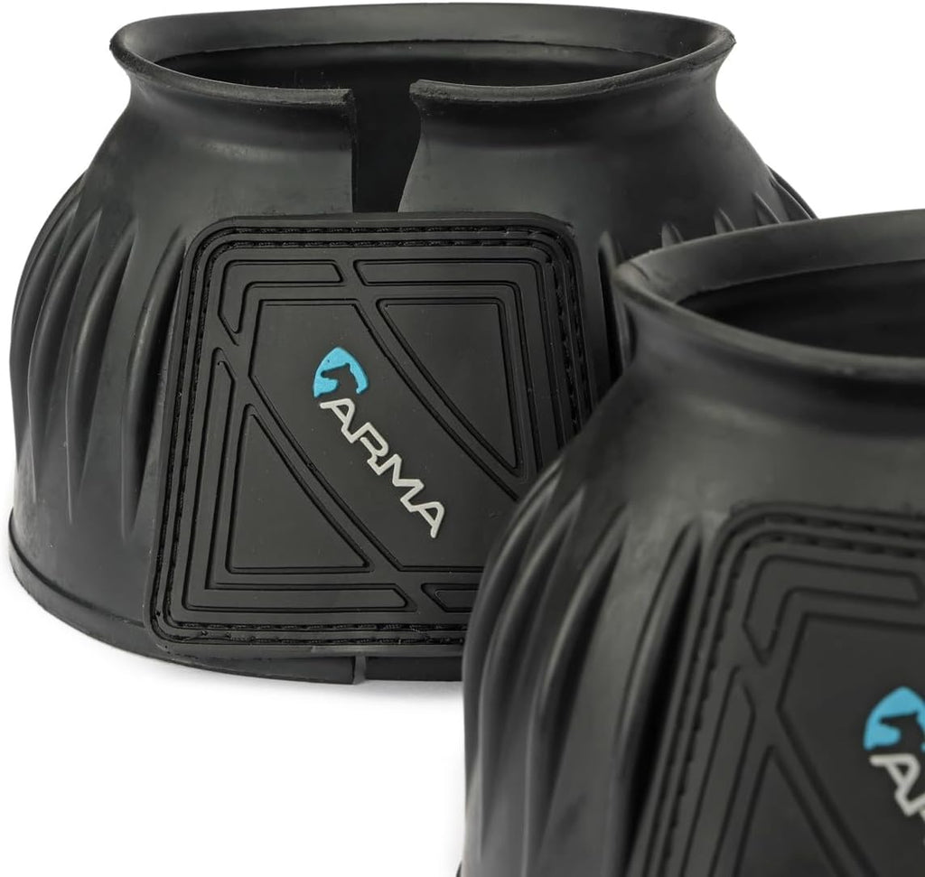 Durable rubber construction of Shires horse bell boots close up