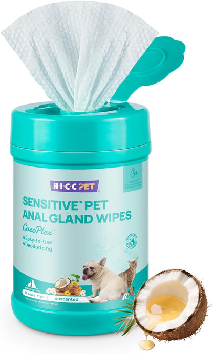 HICC PET Wipes for Dogs & Cats, Vet Recommended Cleaning Deodorizing & Soothing Allergy Infections Anal Gland Wipes, Hydrating & Nourish Fur Dog Grooming Wipes for Paw, Butt, Body-Hypoallergenic - Image 11