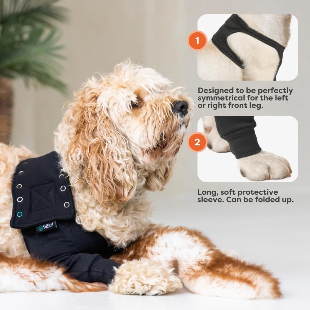 Breathable cotton dog leg sleeve with adjustable chest band