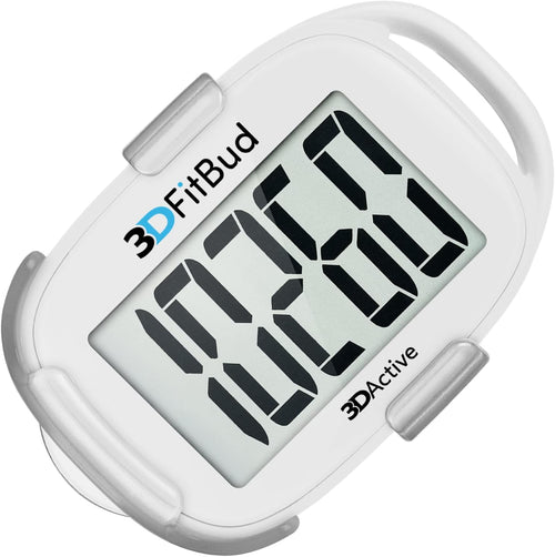 3DActive 3DFitBud simple step counter front view displaying steps on screen.