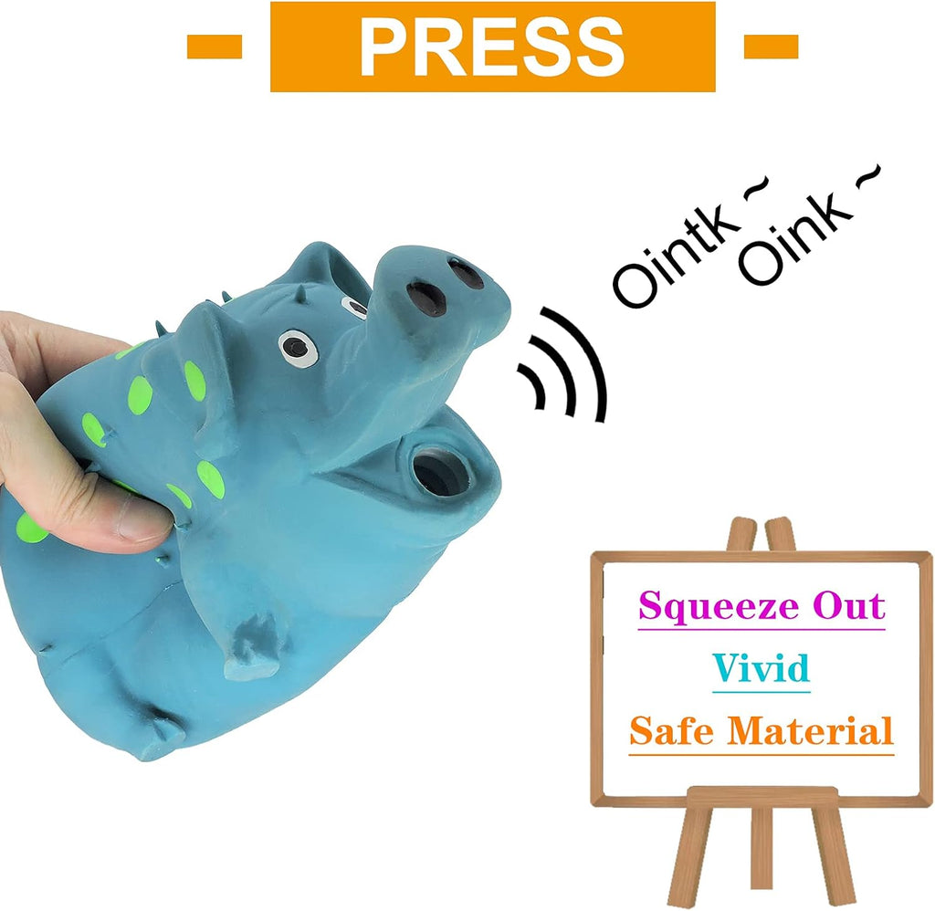 Andiker grunting pig dog chew toy showing textured dots and spikes