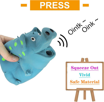 Andiker grunting pig dog chew toy showing textured dots and spikes