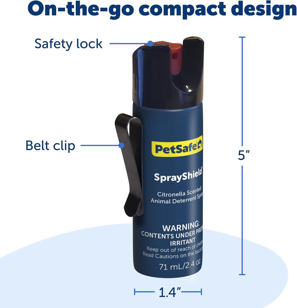 Close up of PetSafe SprayShield trigger safety and nozzle