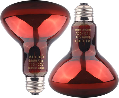 Aiicioo Reptile Basking Light Bulb - 150W Reptile Heat Lamp 2 Pack UVA Daylight Amphibians Basking Bulb for Bearded Dragon Turtle Hermit Crab Gecko Lizard Chicken - Image 11