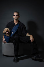 Side view of Noah and Paw dog carrier with adjustable strap