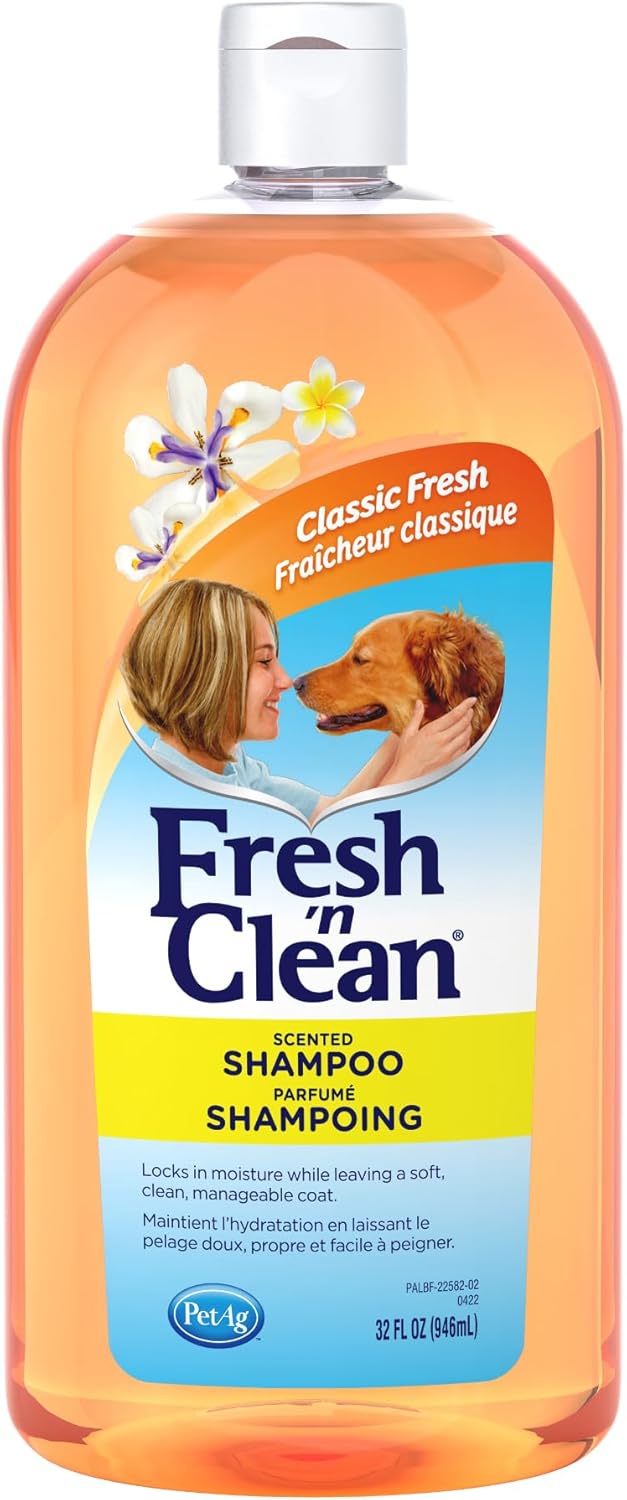 PetAg Fresh N Clean natural plant based dog shampoo packaging